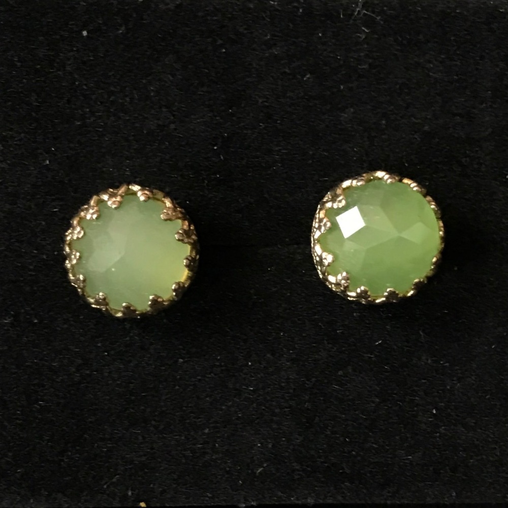 Urban Outfitters Green Glass Stud Earrings